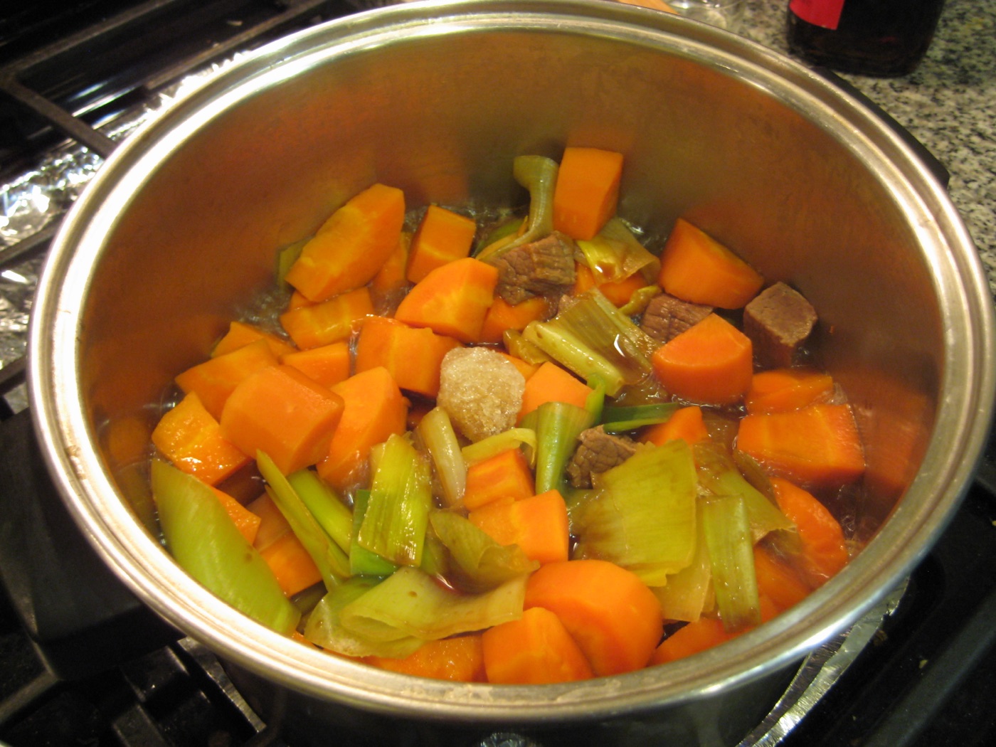 cooking the stew