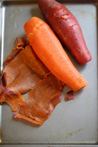 peeling yams