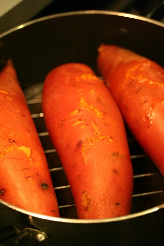 steaming yams